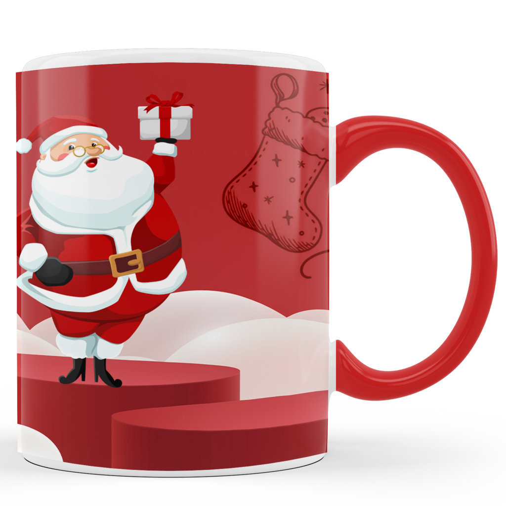 Printed Ceramic Coffee Mug | Christmas Gifts |Merry Christmas Day Mug | 325 Ml 